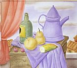Still Life With Green Bottle by Fernando Botero